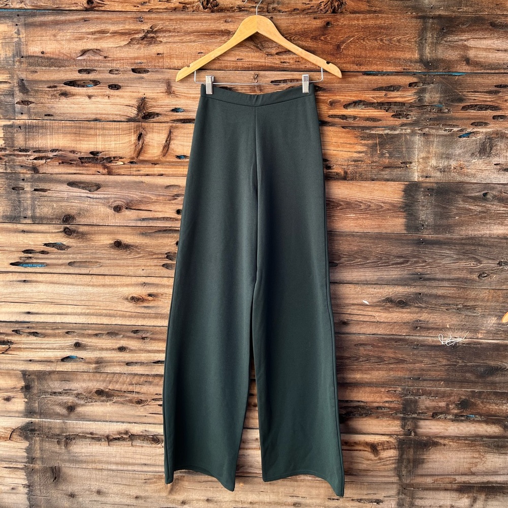 NASTY GAL | Dark Green Wide-Leg Trousers 4